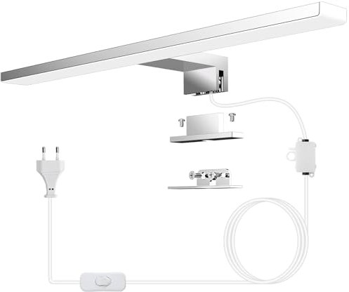 Azhien LED Badezimmer Spiegelleuchte 10W,Neutralweiß 4000K 820lm Wandleuchte Spiegelleuchte mit Stecker,3-in-1 Montage Badlampe,40CM Badezimmer Spiegellamp für Spiegelschrank,230V,400mm