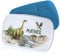 GRAZDesign Lunchbox Dinosaurier Kinder personalisiert Junge und Mädchen, Brotdose Schulkind Kindergarten blau