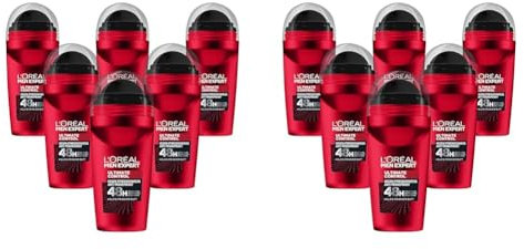 L'Oréal Men Expert 48H Deoroller für Männer, Deo Roll-On gegen Schweißgeruch, Schwitzen und Achselnässe, Herren Deodorant mit Holzig-frischer Duft ohne Alkohol, Ultimate Control, 6 x 50 ml