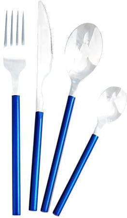 Lebrun Couverts OSAKA 8MM - Ménagère Inox 24 pièces comprenant 6 fourchettes, 6 couteaux de table, 6 cuillères à soupe, 6 cuillères à café - Service de table pour 6 personnes - Marque Française.