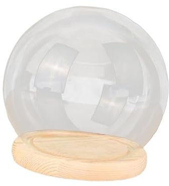 F Fityle Dôme en Verre Cloche, vitrine d'exposition en Verre, Support de Couverture de Globe en Verre Rond, Terrarium pour Objets de Collection, Centre de, 10CM
