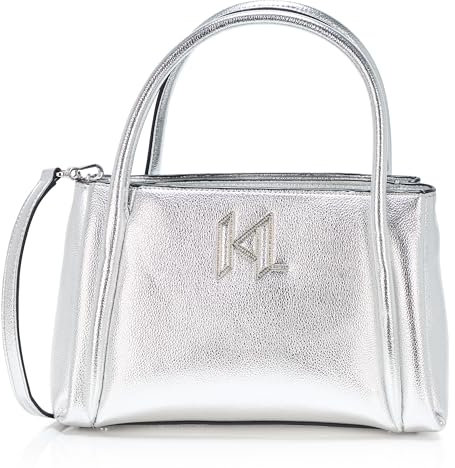 KARL LAGERFELD Damen Nouvelle Satchel Umhängetasche, Silber