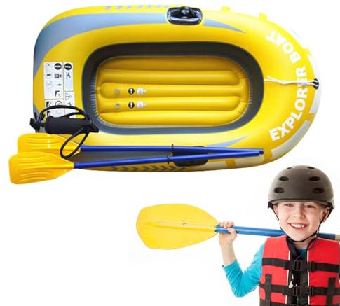 Gommone per 1/2 persone – kayak compatto a due posti in PVC leggero | Kayak gonfiabile in PVC da 0,4 mm PVC gonfiabile kayak portatile per avventure su laghi, fiumi e piscina