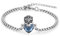 PARYFO Totenkopf Armband 925 Sterling Silber Kristall Totenkopf Armbänder Gothic Punk Schädel Armband Totenkopf Gotik Schmuck Geschenke für Frauen Männer Gothic Liebhaber Unisex