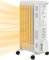 HOMCOM 1500W Quiet Oil Filled Radiator, 7 Fin Energy Efficient Portable Electric Heater with 3 Heat Settings, Adjustable Thermostat, Safety Tip Over, Overheat Protection, for Home, White