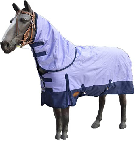 Coperte per Cavalli per l'inverno, Tessuto antistrappo 600D Traspirante e Resistente, Manica Rimovibile per Il Collo, Mini Coperta Invernale Impermeabile per Cavalli, 280 g, Peso Medio, 145 cm/57 po