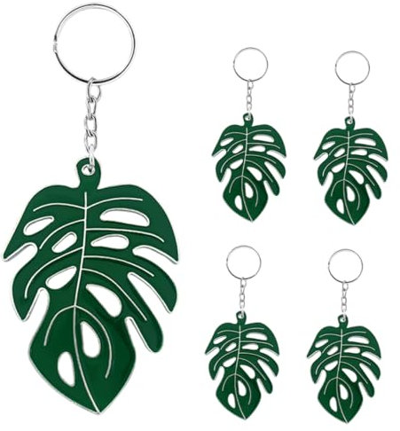 GALPADA Unique Hollowout Design Keychain Pendant Boho Style Monstera Leaf Charm
