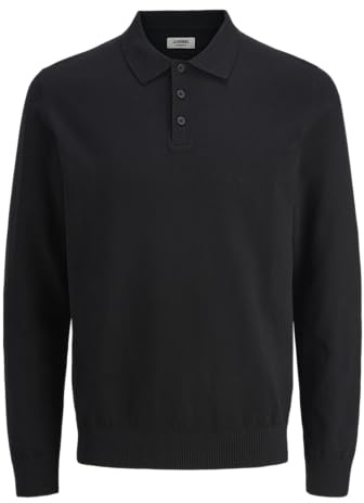 JJ REBEL Herren Jrebcallum Knit Polo Neck Ls Jrebcallum Knit Polo Neck Ls (1er Pack)