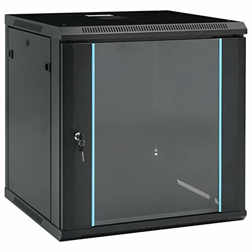 LAPOOH Armario de Red de Pared 12U 19 IP20, Bandeja Rack, Armario Rack, Gabinete De Pared, 600x600x640 mm