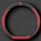 Lenkradbezug Auto für Audi A3 8P 2008 2009 2010 2011 2012 2013, Wildleder Auto Lenkradabdeckung Warm rutschfest Lenkradhülle Lenkradschutz,Black-Red-D Shape