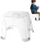 Tabourets de Salle de Bain, Tabouret en Plastique pour Douche, Banc de Douche Transparente imperméable, Tabouret de Douche sans Glissement à Chargement Fort, Repos de Pied de Douche Portable avec tro