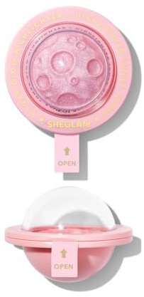 SHEGLAM Lunar Glow Multichrome Glitter Shimmer Highlighter Face Eye & Body Illuminator, Silky Creamy Formula-Heart Galaxy