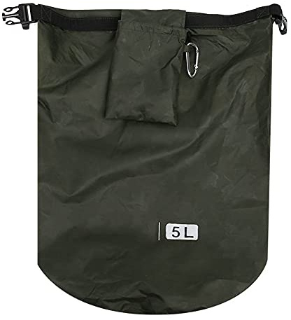 Culnflun Trockentasche, grün, 5 l, 20 l, 50 l, wasserdicht, PVC, faltbar, Fass-Trockentasche, Aufbewahrung, Tragetasche für Camping, Wandern, Strand, Militär (20L)