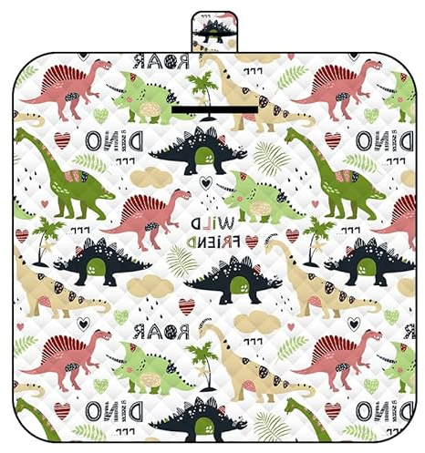 Lrocotanc Picknickmatte 2mx2m (Dinosaurier) - Große Faltbare wasserdichte Picnic Blanket - Outdoor Krabbeldecke & Strandmatte | Waschbare Picknickdecken für Camping, Garten & Strand