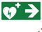Pubblimania Cartello Defibrillatore con Freccia a Destra | Cartello in alluminio composito 3 mm esterno-interno (AED Freccia Destra, 1 Unità)