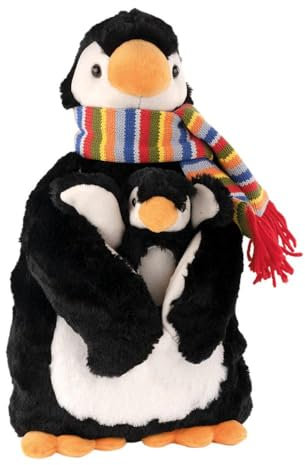 Kuschelfamilie Pinguin James & Baby Jamie Set mit Wärmflasche und Kirschkernkissen