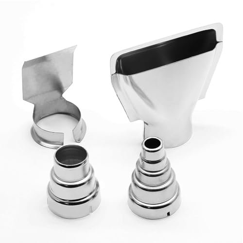 Heißluftpistolen-Düsen-Set, 4 Stück, 35 mm, Lötpistolen-Set, Lötzubehör, M18 Heißluftpistolen-Aufsätze, Edelstahl-Reflektor, hitzebeständig für Heißluftpistolen, Lötstation, Düsenwerkzeug