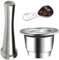 Capsule de café réutilisable en acier inoxydable avec cuillère - Capsules de café rechargeables pour Nespresso - Capsules de café distillées