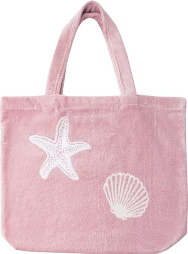 Delindo Lifestyle Frottee Strandtasche MIAMI XXL, leicht und faltbar, 46x54 cm, 100% Baumwolle, OEKOTEX-100, rosa pink
