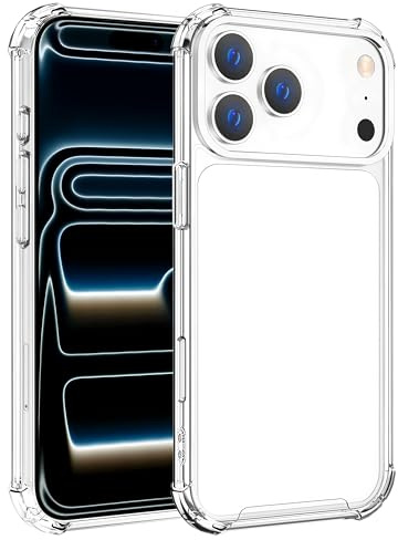 Whioltl Clear Case for iPhone 17 Pro Max 6.9-Inches, Non-Yellowing Phone Bumper Cover, Crystal Transparent TPU Phone Case, Anti-Scratch and Shockproof with Mil-grade Airbag Drop Protection