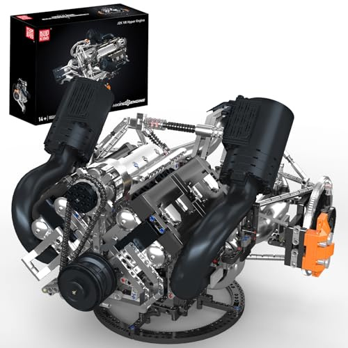 Mould King 10248 V8 Engine Building Toy - Build Your Own V8 Engine Static Version Kit, Twin-Turbo V8 Car Engine Model Building Kit for Teens 14+ Years (3192 PCS)