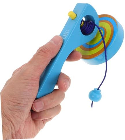 UKCOCO 3 pièces Toupie Bois Éducative avec Poignée et Ficelle Traditionnel pour Garçon Fille Améliore la Coordination Œ -Main Cadeau Ludique pour Garçons et Filles Couleur Aléatoire