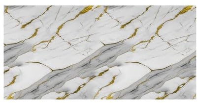 Wandpaneele Badezimmer Wasserfest 122x260 cm – PVC Wandpaneele Marmoroptik als Duschrückwand Kunststoff & Wandverkleidung Bad, auch für Küche & Innenbereich | Golden Harmony