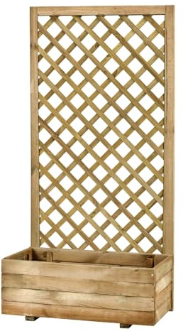 TheGoodGarden Fioriera con Griglia Marika 40x80x180 cm in Legno di Conifera Impregnato in Autoclave – Fioriera da Esterno con Pannelli Premontati per Giardino, Terrazzo o Balcone