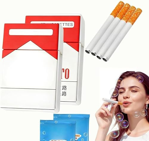 2 Stücke Seifenblasen Zigaretten,Bubble Cigarettes,Zigaretten Seifenblasen | Seifenblasen Zigaretten mit Nachfülllösung, Spaß-Geschenk, für Party, Festival und Geschenk