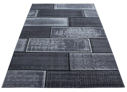 KADIMA DESIGN Wohnzimmerteppich Steine Pflegeleicht Elegant Waschbar Langlebig Strapazierfähig Schwarz 120x170 cm Schlafzimmer Wohnzimmer Oeko-TEX Fußbodenheizung geeignet | INN