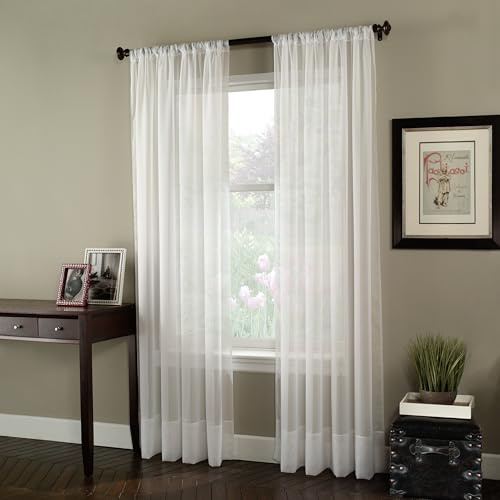 Curtainworks Soho Voile Sheer Curtain, 59 x 144 in, Winter White 1 Panel