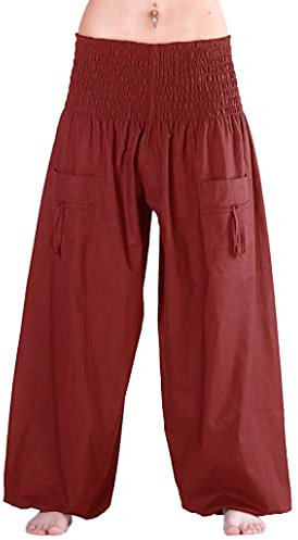 Leucht-Welten Damen Herren Pumphose Pluderhose mit Taschen Dunkelrot Einheitsgröße
