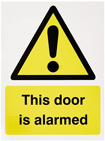 Seco Warning This Door is Alarmed Sign, 150mm x 200mm - Self Adhesive Vinyl