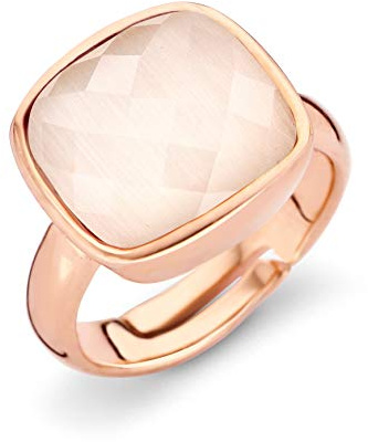 Orphelia Damen-Ring 925 Silber teilvergoldet Zirkonia Creme Quadratschliff Gr. 58 (18.5)-ZR-7198/CR/58