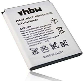 vhbw 1x Batterie Compatible avec Sony NW-HD5, NW-HD5B, NW-HD5R, NW-HD5S, 20GB Lecteur de Musique MP3 (980mAh, 3,7V, Li-ION) - Remplacement pour LIP-880, LIP-880PD, LIP-880PD-B