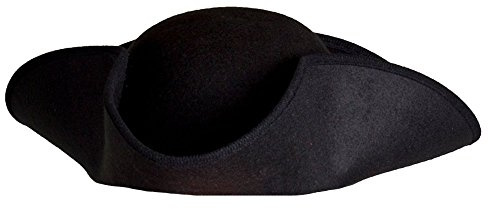 DREIECKS KAPITÄN ODER PIRATEN HUT IN SCHWARZ = VON ILOVEFANCYDRESS®= IN 4 VESCHIEDENEN STÜCKZAHLEN // 1 HUT
