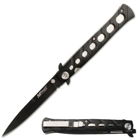 Armeeverkauf MTech USA schwarzes Stilett Faltmesser Edelstahl MT-317