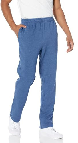 Amazon Essentials Herren Fleece-Jogginghose mit offenem Saum (erhältlich in Übergrößen), Blau Heide, S