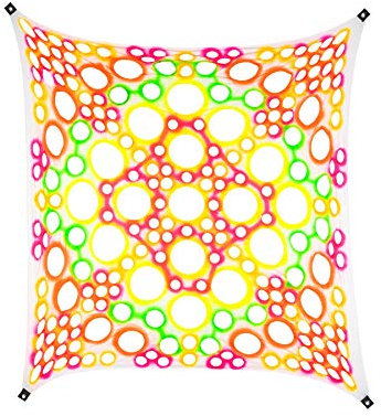 PSYWORK Schwarzlicht Segel Spandex | Mind Space | 3 x 3m | UV-aktiv | Leuchtend | Wandtuch Wandbehang Stoff Neon Deko Party Tuch Tapestry Poster PSY Goa