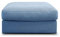 CAVADORE Hocker Fiona/ XXL-Fußbank, Polsterbank im modernen Design / 97 x 48 x 97 / Webstoff hellblau
