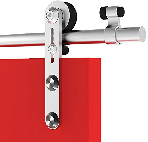 CCJH 10FT/304cm Beschlagset für Schiebetür Edelstahl, Schiebetürsystem Schiebetür Beschlag Schiebetürbeschlag Laufschiene Holztür Doppeltür, Innentüren