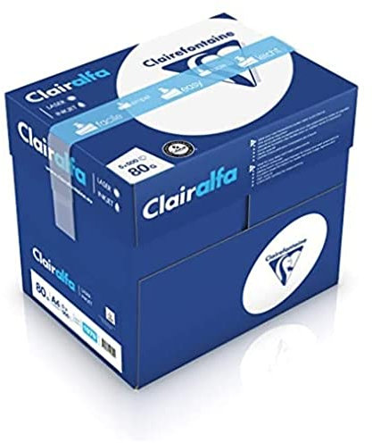 Clairelfa A4 80 g. Karton mit 5 Packungen à 500 Blatt