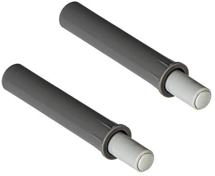 Gedotec Türschnäpper Topf-Scharnier Druckschnapper Push-to-Open Türöffner grau - Kurz-Version mit Puffer | Öffnungsunterstützung für Schranktüren & Schubladen | 2 Stück - Schnäpper zum Einbohren