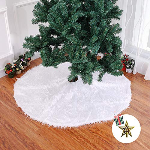 Odot Weihnachtsbaum Rock Dekoration, Decke Weinachtsdeko 78cm/90cm/122cm/152cm Rund Weihnachtsbaumdecke Weihnachtsbaum Röcke Ornaments für Weihnachten Baum Rock Deko Schutz (78cm,Weiß)