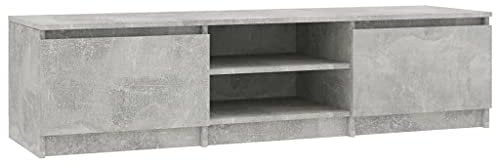 vidaXL TV Schrank mit 2 Schubladen 2 Fächern Lowboard Fernsehtisch Fernsehschrank TV Möbel Sideboard Betongrau 140x40x35,5cm Holzwerkstoff