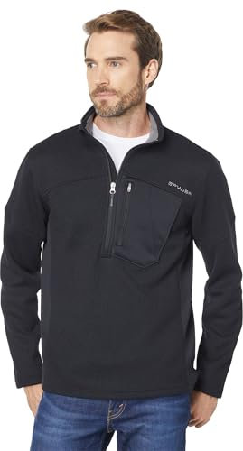 Spyder Men's Bandit Half Zip Fleece Jacket, Black, M