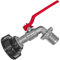 IBC Container Zubehör Adapter Kappe Deckel - Tank Adapter mit 1 Zoll Hahn und Schlauchtülle 25mm