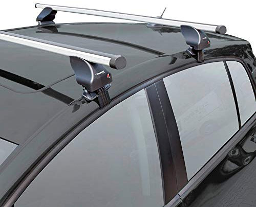 Dachträgersatz Twinny Load Aluminium A54 kompatibel mit Audi Q3 Sportback 2019- & Dacia Sandero III 2021- & Renault Scenic IV 2016- & Seat Ibiza 6F 2017- & Volkswagen Polo VI 2017-