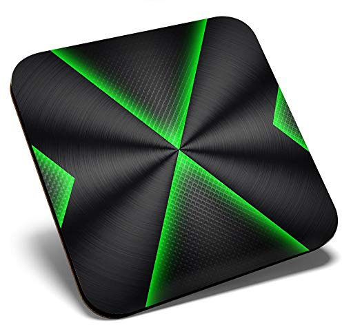 Excellent dessous de verre carré – Noir citron vert Gaming IT | Sous-verres brillants de qualité | Protection de table pour tout type de table #3919