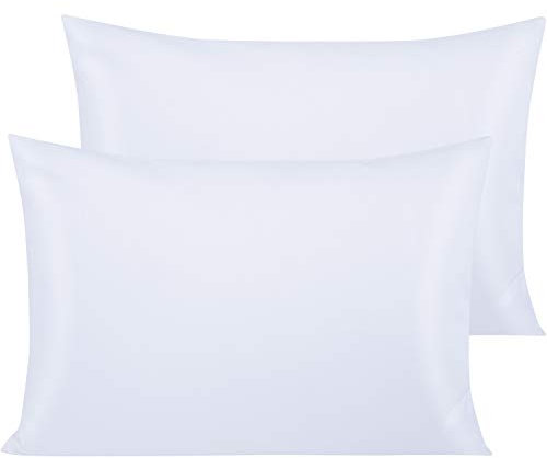 NTBAY 2er Set 40x80 cm 500 Fadenzahl ägyptischer Baumwolle Kissenbezug, Superweicher Premium und Gemütlich Kissenhülle, Weiß